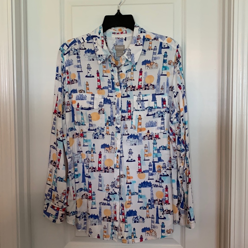 Chicos Beautiful lighthouse blouse